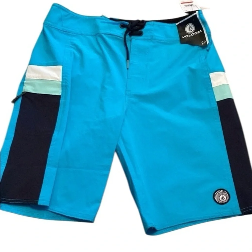 Volcom Men's Blue Swim Shorts size 29, 18 New with tags pocket board shorts
